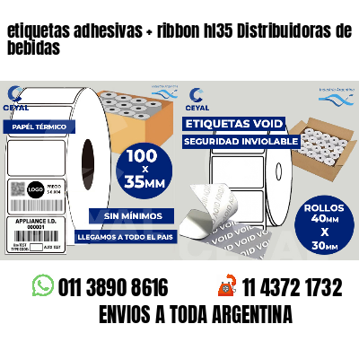 etiquetas adhesivas   ribbon hl35 Distribuidoras de bebidas