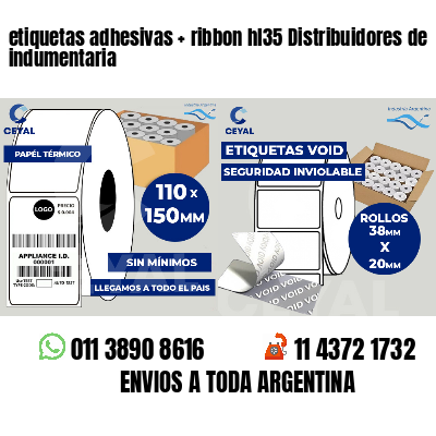 etiquetas adhesivas   ribbon hl35 Distribuidores de indumentaria