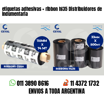 etiquetas adhesivas   ribbon hl35 Distribuidores de indumentaria