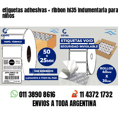etiquetas adhesivas   ribbon hl35 Indumentaria para niños