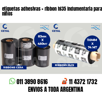 etiquetas adhesivas   ribbon hl35 Indumentaria para niños