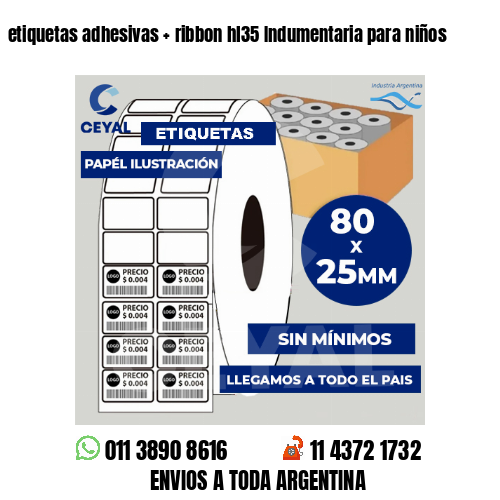 etiquetas adhesivas   ribbon hl35 Indumentaria para niños
