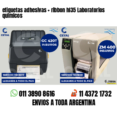 etiquetas adhesivas   ribbon hl35 Laboratorios químicos