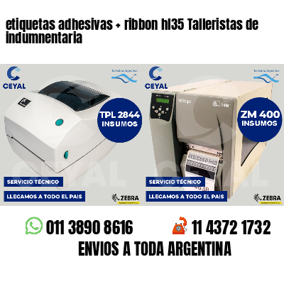 etiquetas adhesivas   ribbon hl35 Talleristas de indumnentaria