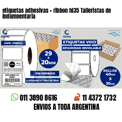 etiquetas adhesivas   ribbon hl35 Talleristas de indumnentaria