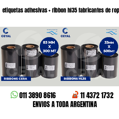 etiquetas adhesivas   ribbon hl35 fabricantes de ropa