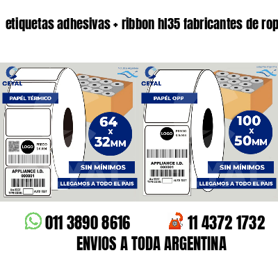 etiquetas adhesivas   ribbon hl35 fabricantes de ropa