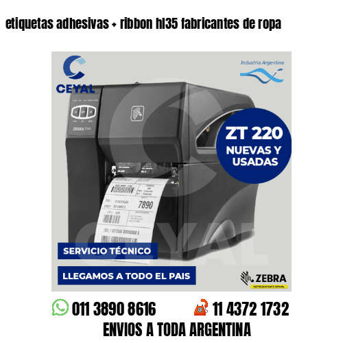 etiquetas adhesivas   ribbon hl35 fabricantes de ropa