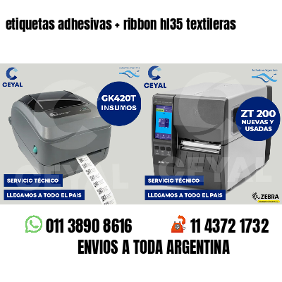 etiquetas adhesivas   ribbon hl35 textileras