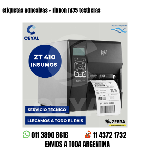 etiquetas adhesivas   ribbon hl35 textileras