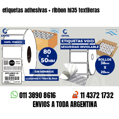 etiquetas adhesivas ribbon hl35 textileras
