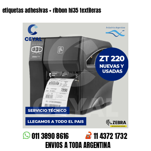 etiquetas adhesivas   ribbon hl35 textileras