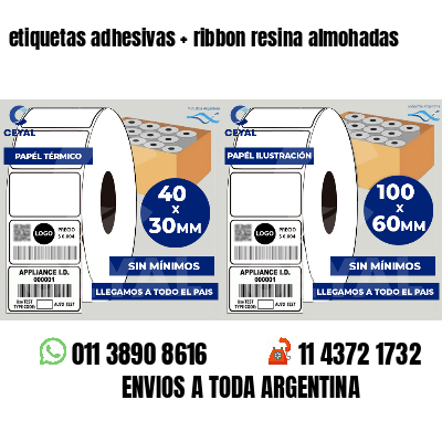 etiquetas adhesivas   ribbon resina almohadas