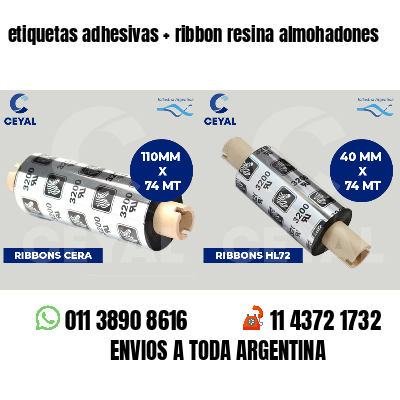 etiquetas adhesivas   ribbon resina almohadones