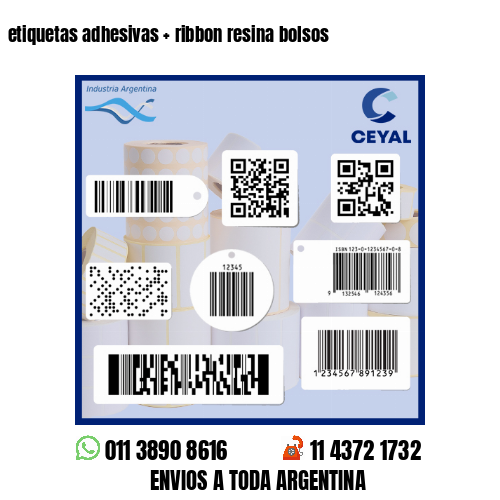 etiquetas adhesivas   ribbon resina bolsos