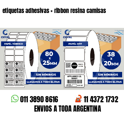 etiquetas adhesivas   ribbon resina camisas
