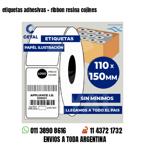 etiquetas adhesivas   ribbon resina cojines