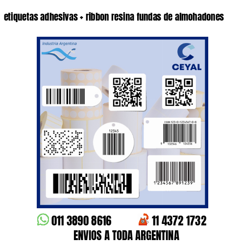 etiquetas adhesivas   ribbon resina fundas de almohadones