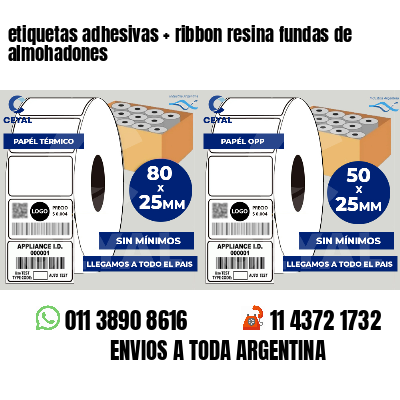 etiquetas adhesivas   ribbon resina fundas de almohadones