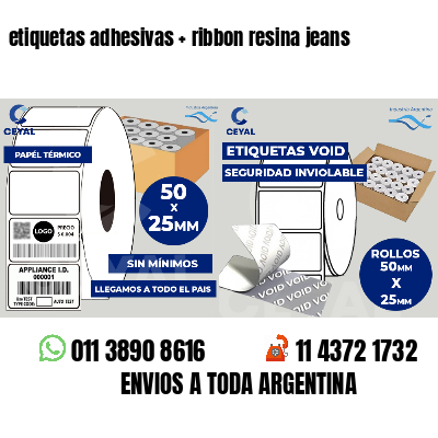 etiquetas adhesivas   ribbon resina jeans