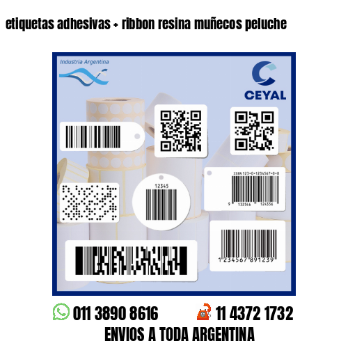 etiquetas adhesivas   ribbon resina muñecos peluche