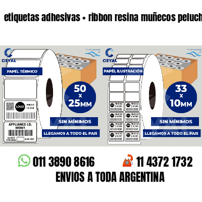etiquetas adhesivas   ribbon resina muñecos peluche