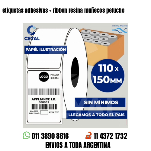 etiquetas adhesivas   ribbon resina muñecos peluche
