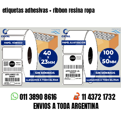 etiquetas adhesivas   ribbon resina ropa