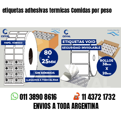 etiquetas adhesivas termicas Comidas por peso