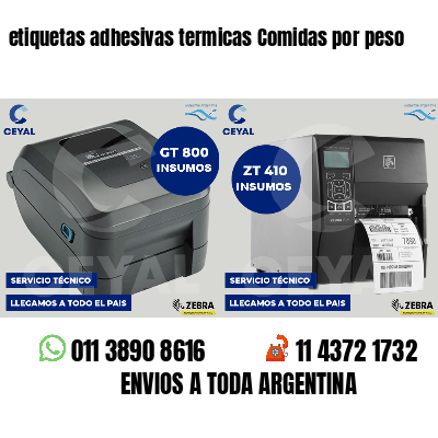 etiquetas adhesivas termicas Comidas por peso