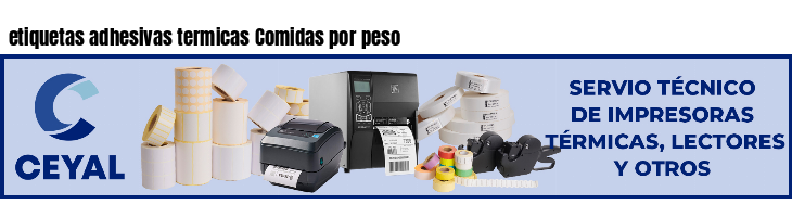 etiquetas adhesivas termicas Comidas por peso