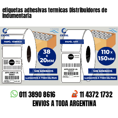 etiquetas adhesivas termicas Distribuidores de indumentaria