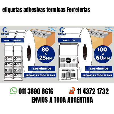 etiquetas adhesivas termicas Ferreterías