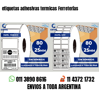 etiquetas adhesivas termicas Ferreterías
