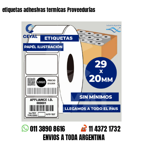 etiquetas adhesivas termicas Proveedurías