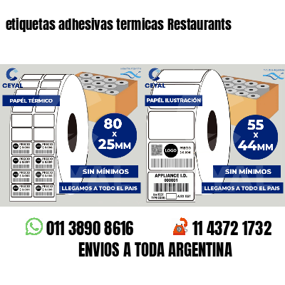 etiquetas adhesivas termicas Restaurants