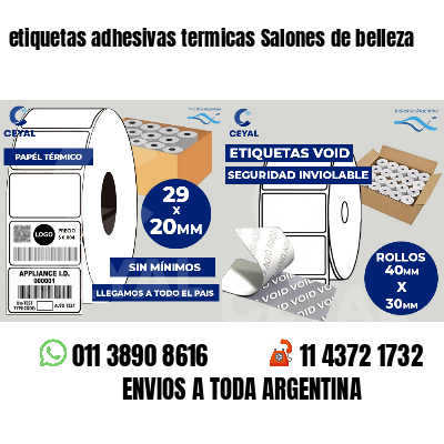 etiquetas adhesivas termicas Salones de belleza