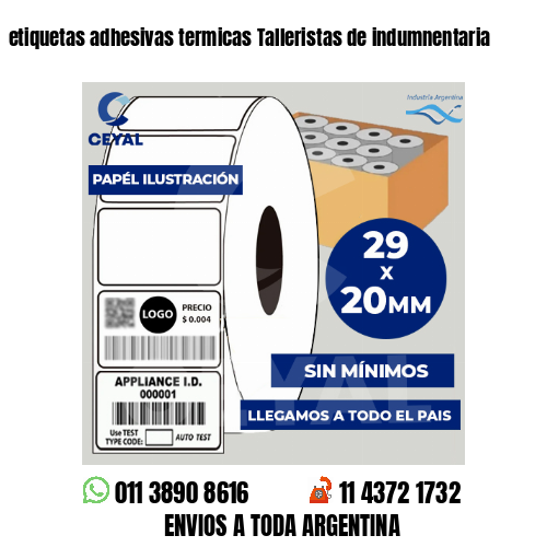 etiquetas adhesivas termicas Talleristas de indumnentaria