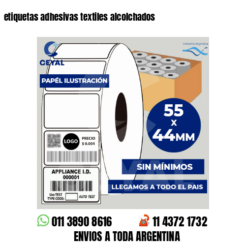 etiquetas adhesivas textiles alcolchados