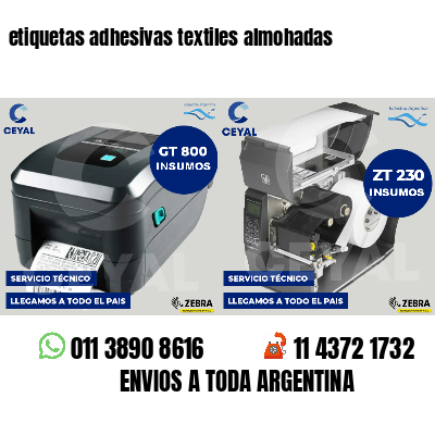 etiquetas adhesivas textiles almohadas