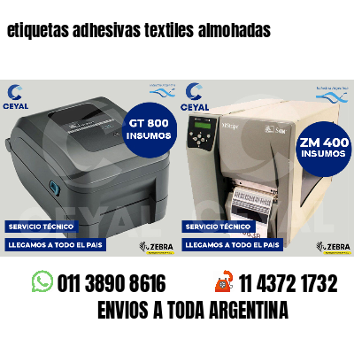 etiquetas adhesivas textiles almohadas
