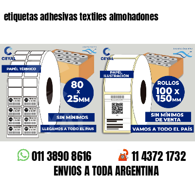 etiquetas adhesivas textiles almohadones