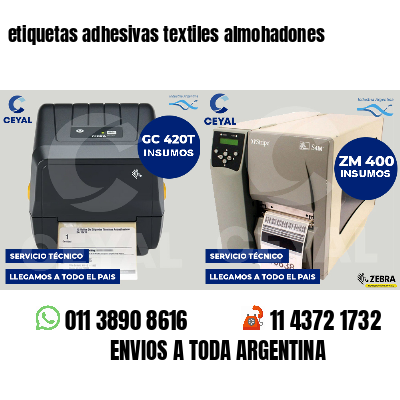 etiquetas adhesivas textiles almohadones