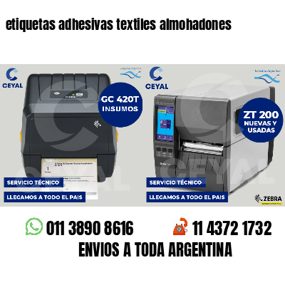 etiquetas adhesivas textiles almohadones