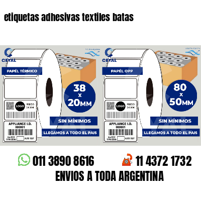 etiquetas adhesivas textiles batas