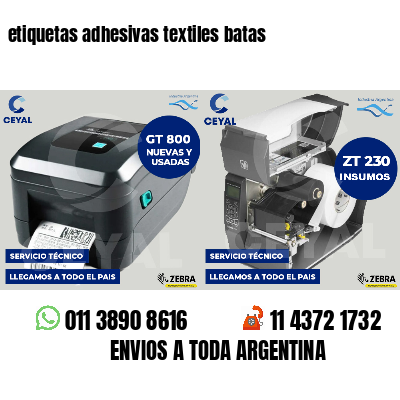 etiquetas adhesivas textiles batas