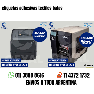 etiquetas adhesivas textiles batas