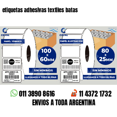 etiquetas adhesivas textiles batas
