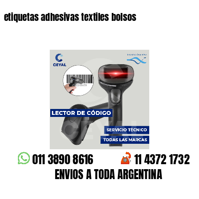 etiquetas adhesivas textiles bolsos