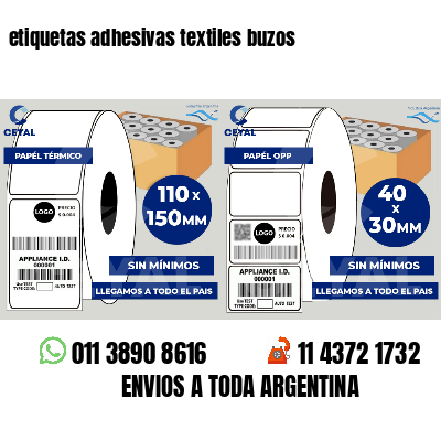 etiquetas adhesivas textiles buzos